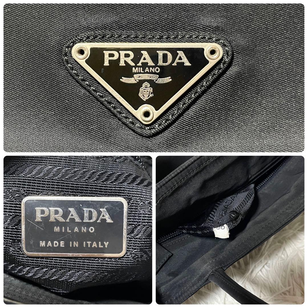 【美品】PRADA プラダ　ミニ　ハンドバッグ　トート　ナイロン　ブラック　黒