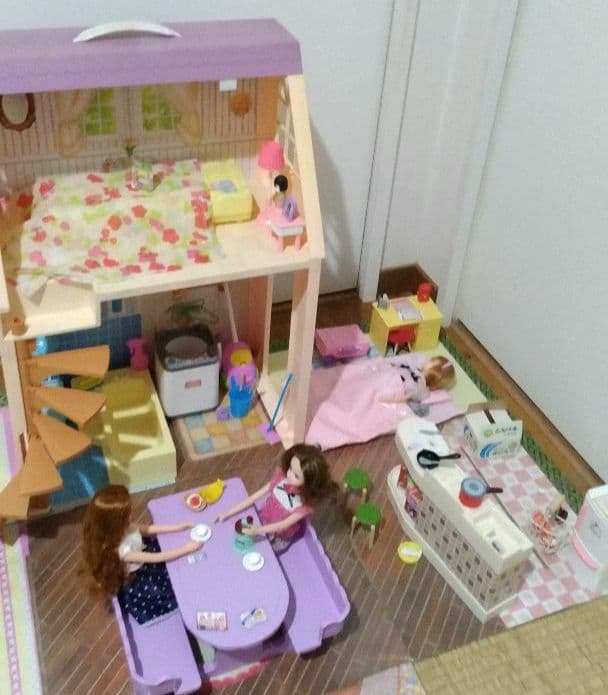 8 リカちゃん「おばあちゃんの家」洗濯機付 レア 昭和レトロ リカちゃんハウス