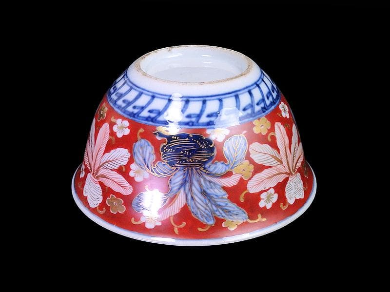 大聖寺伊万里　金襴手　梅に柘榴　蕪の図　大振向付　N974AS-CYz