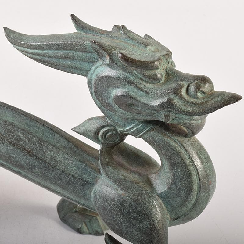 @わんわん　山本雲涛作　青銅　龍　置物　共箱　M　R7839