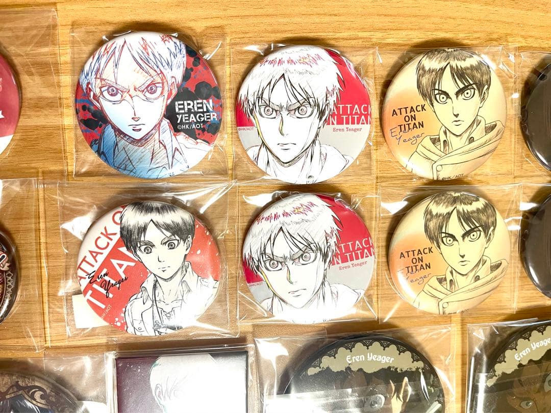 進撃の巨人　エレン 缶バッジ 14点まとめ