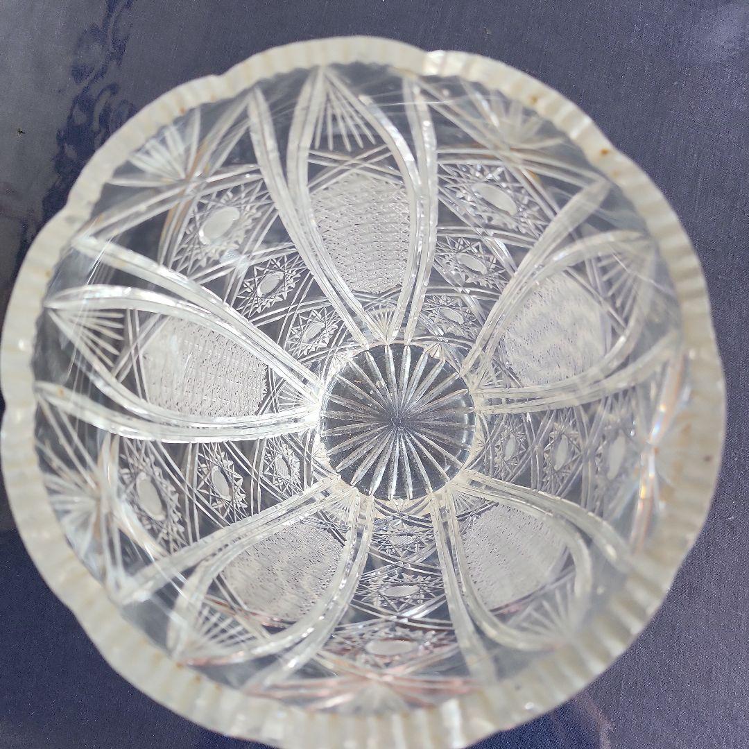 クリスタル花瓶　ワウジッツァー.グラス社製　東ドイツ　クリスタルグラス