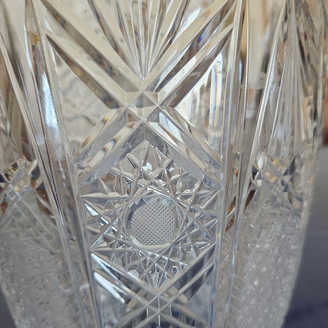 クリスタル花瓶　ワウジッツァー.グラス社製　東ドイツ　クリスタルグラス