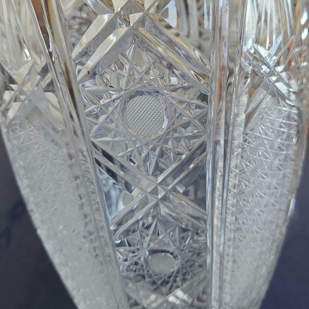 クリスタル花瓶　ワウジッツァー.グラス社製　東ドイツ　クリスタルグラス