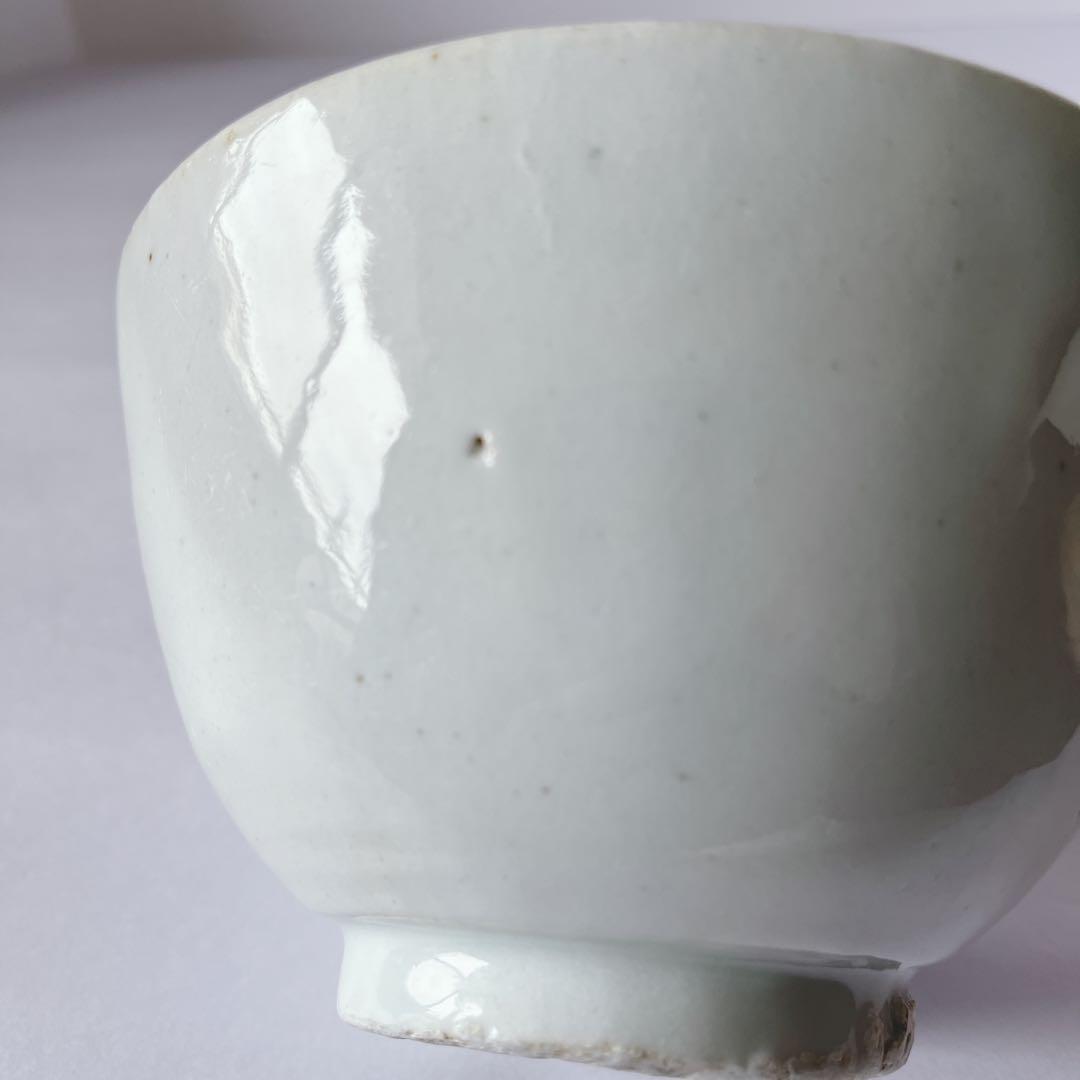李朝　白磁　茶碗　骨董