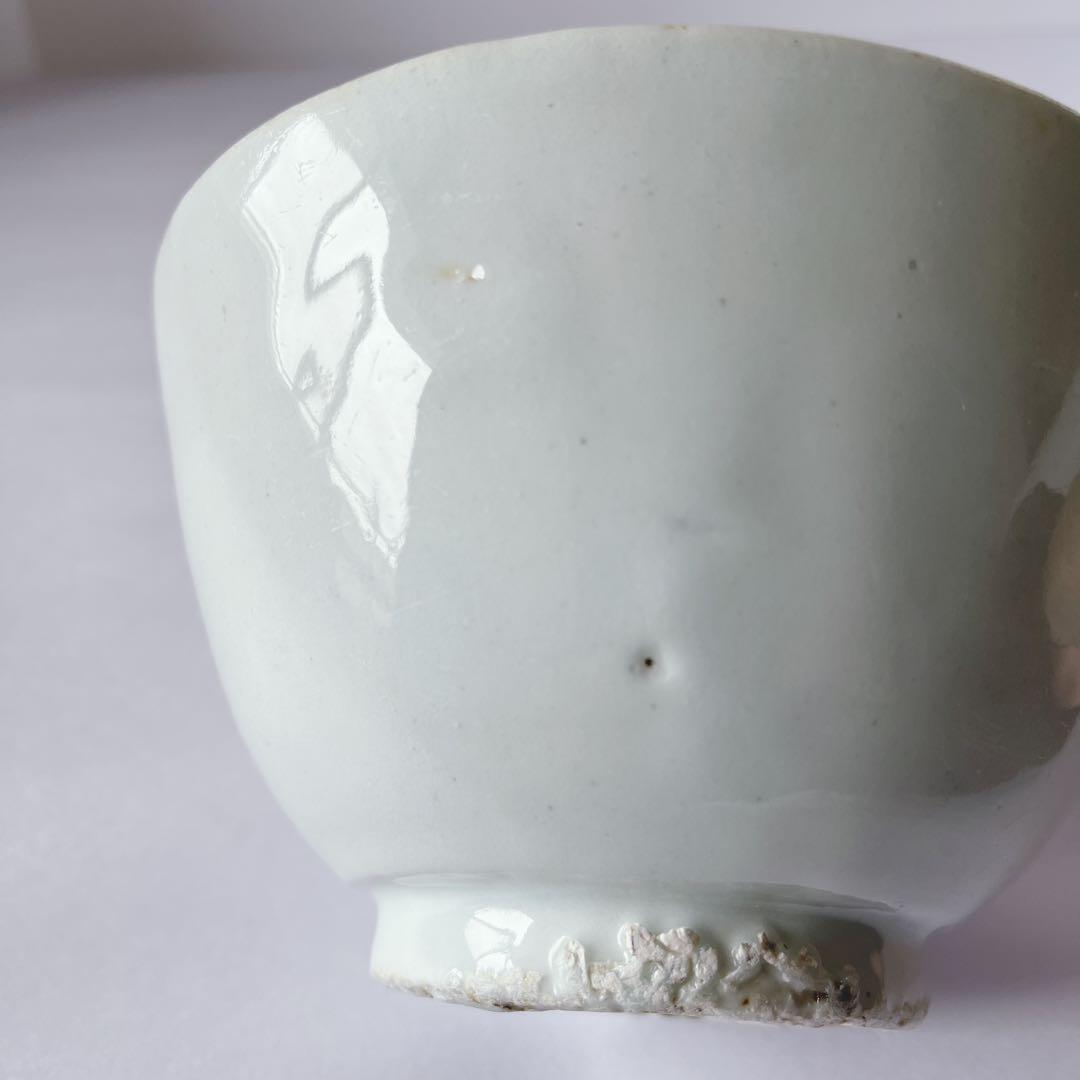 李朝　白磁　茶碗　骨董