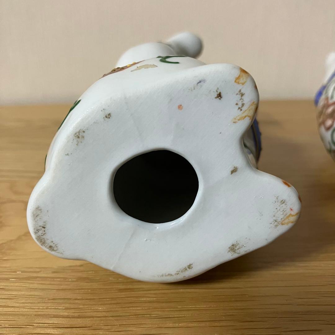 伊万里焼？　招き猫　ペア　アンティーク　骨董