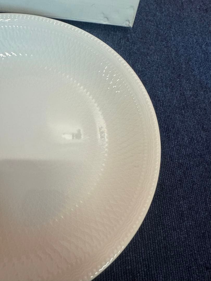 1907 ロイヤルコペンハーゲン　「ホワイトパルメッテ」　大皿　25cm 未使用