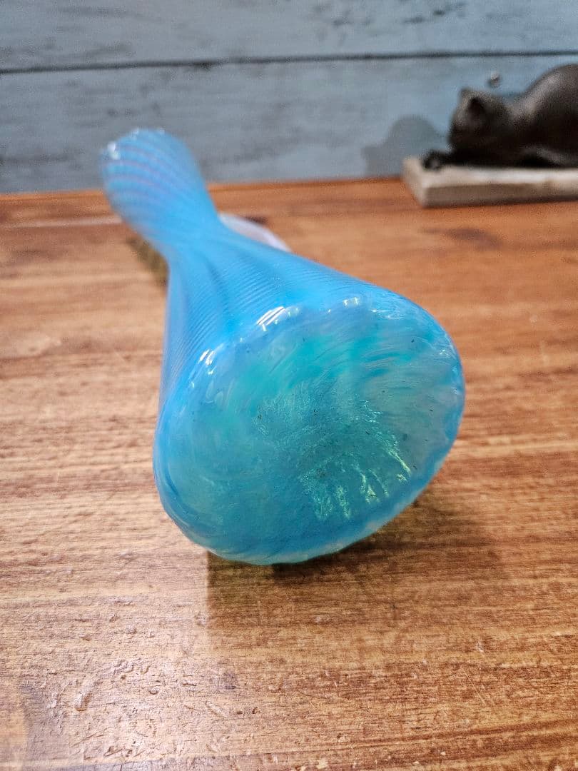 フランスアンティーク オパールセントガラスの花瓶 ピッチャー フラワーベース