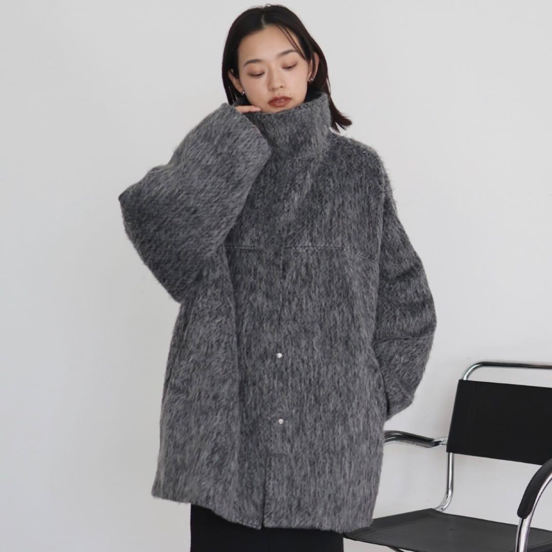 値下げ［新品未使用］hellam シャギースタンドカラーコート