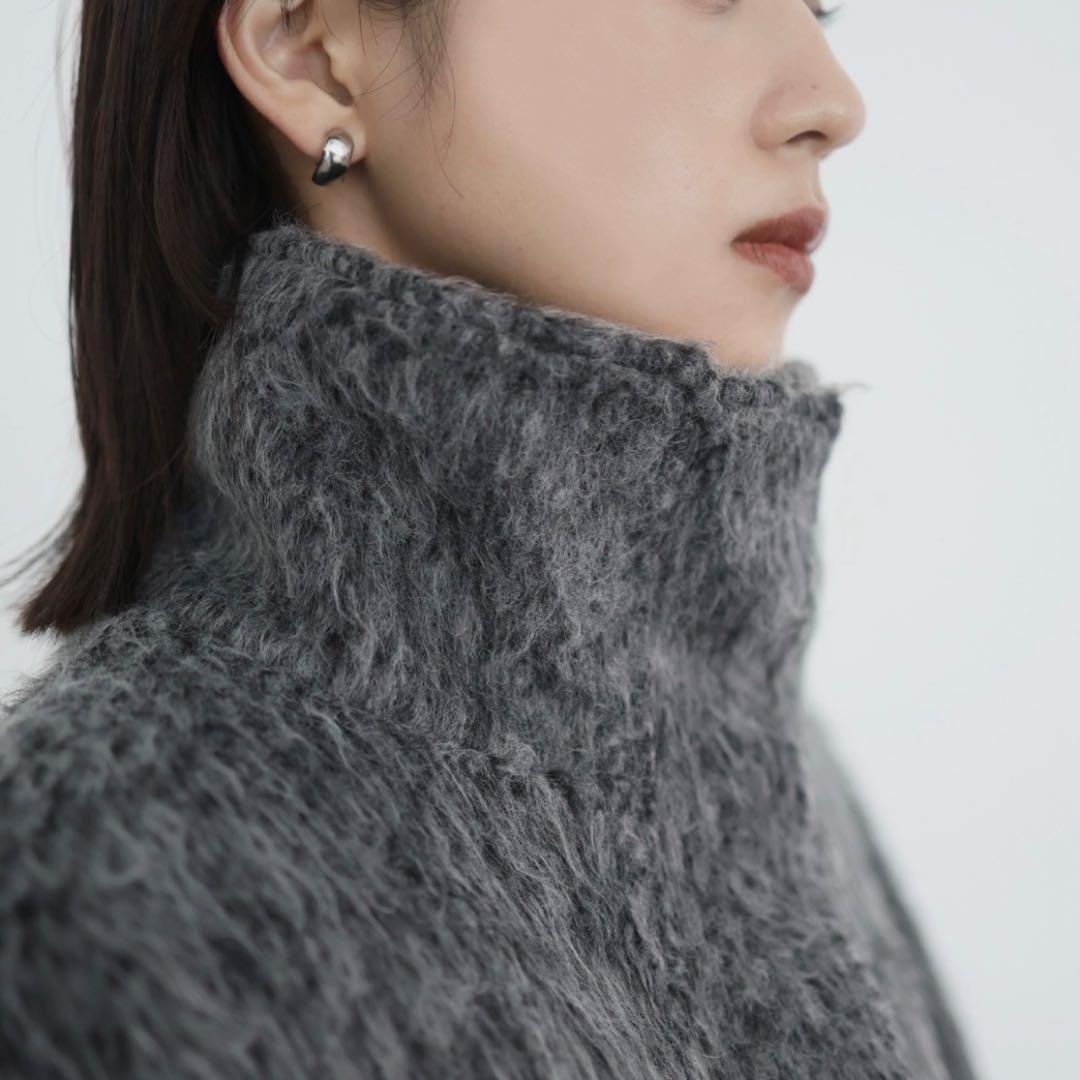 値下げ［新品未使用］hellam シャギースタンドカラーコート