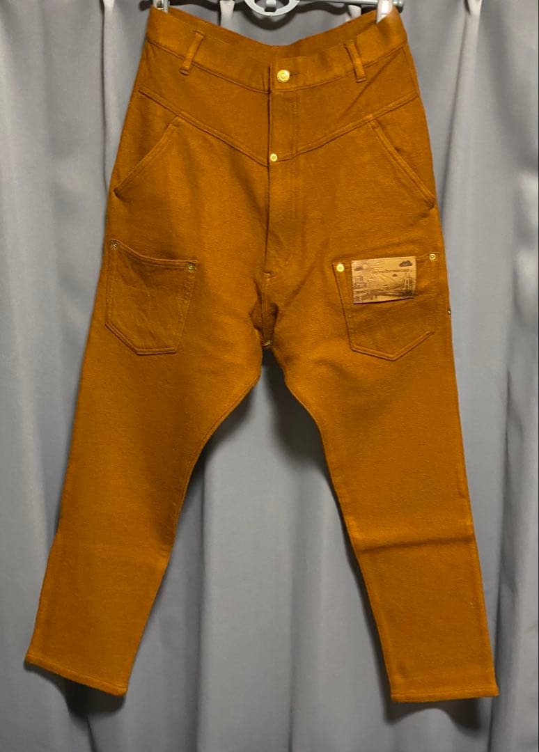 希少珍品　試着のみmercibeaucoup WOOLサルエルパンツ　革パッチ