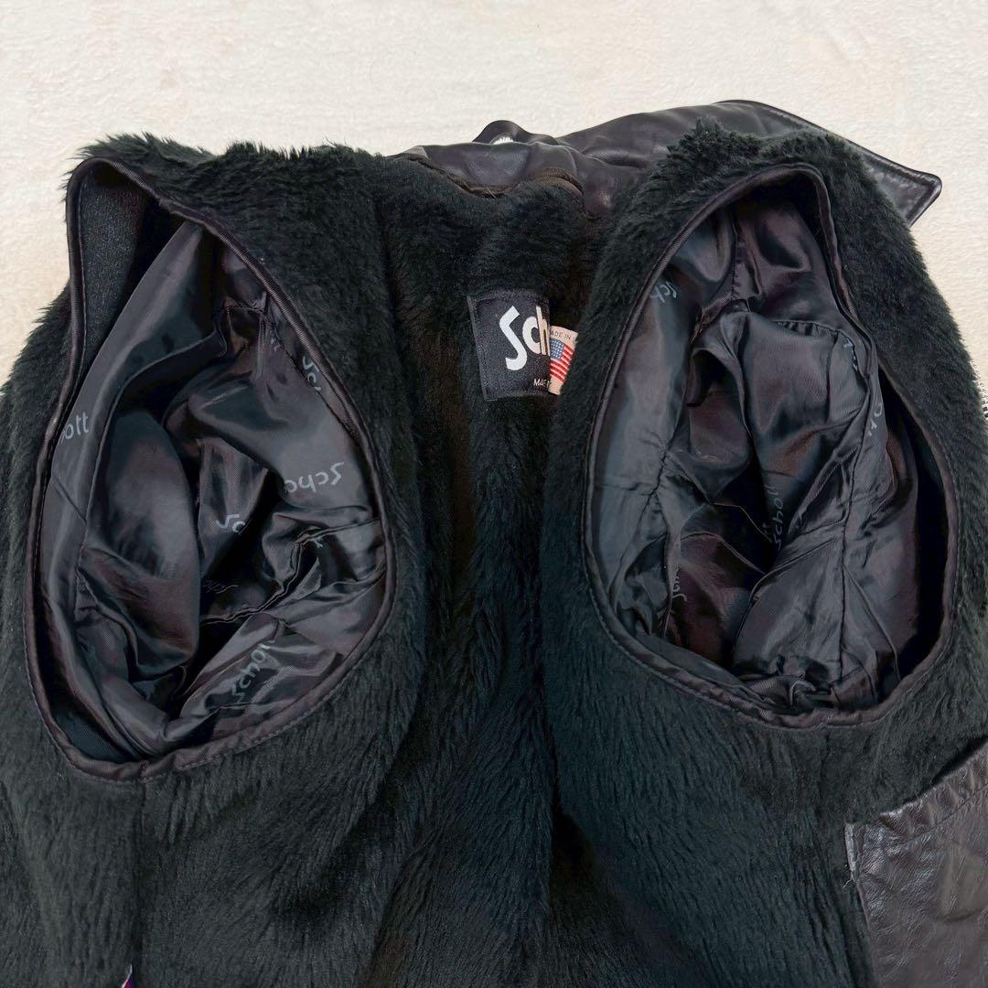 美品 SCHOTT 642 ライダースジャケット ライナー付 USA製 ブラック