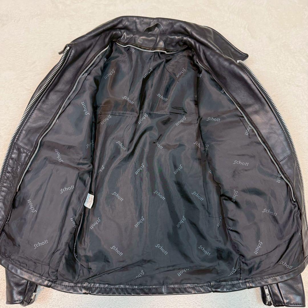 美品 SCHOTT 642 ライダースジャケット ライナー付 USA製 ブラック