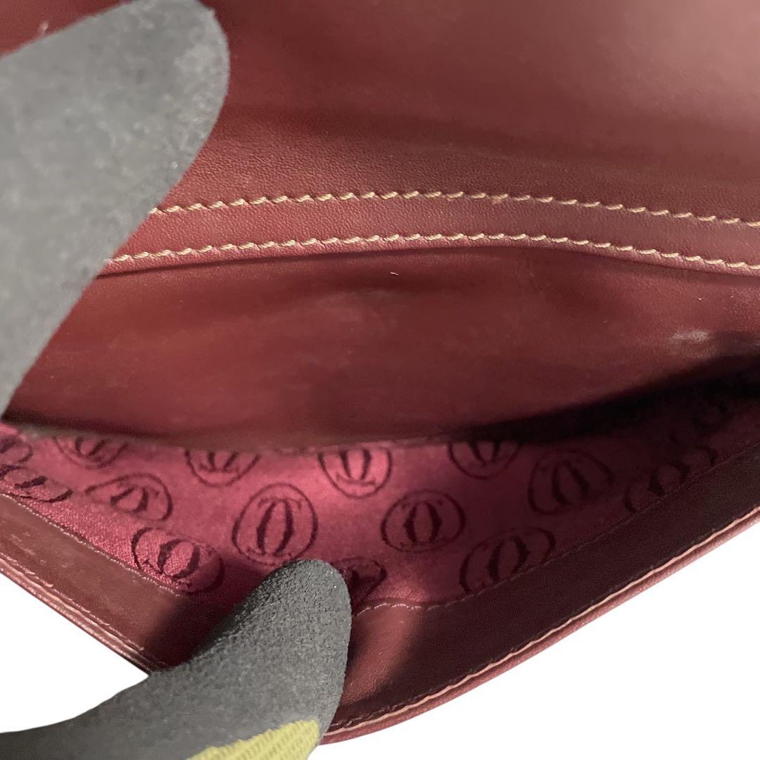 極美品　カルティエ ショルダーバッグ マストライン レザー ボルドー 5283