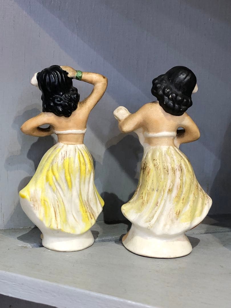 ハワイビンテージフィギュア陶器ソルトアンドペッパー2体セット