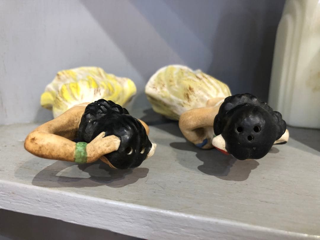 ハワイビンテージフィギュア陶器ソルトアンドペッパー2体セット