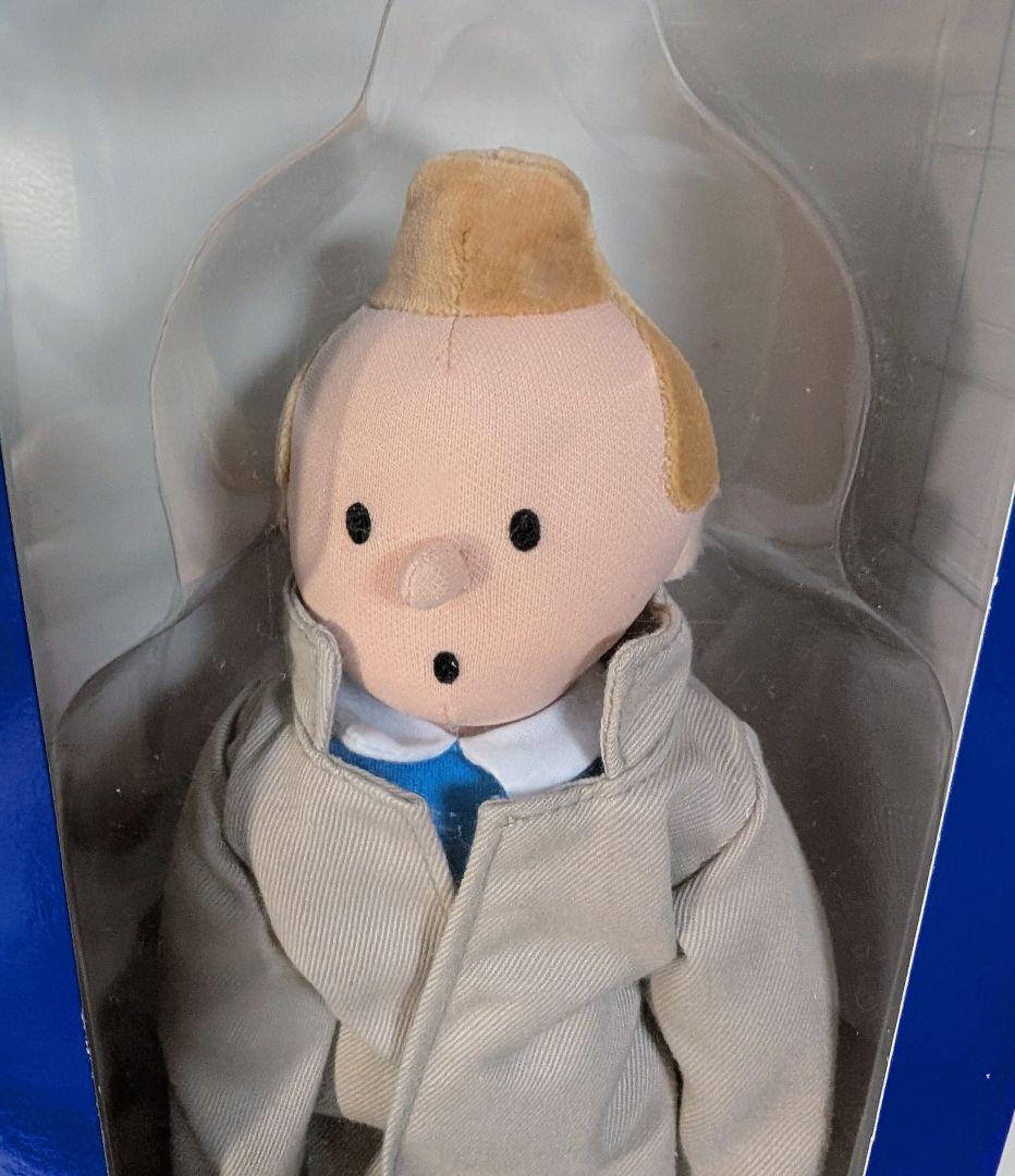 ビンテージ未使用TINTINタンタンの冒険人形ぬいぐるみトレンチコート約32cm