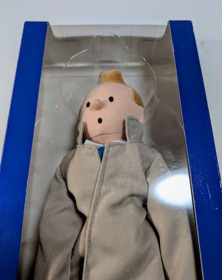 ビンテージ未使用TINTINタンタンの冒険人形ぬいぐるみトレンチコート約32cm
