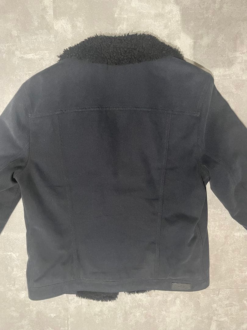 GUCCI ボア襟付きジャケット ダークブルー