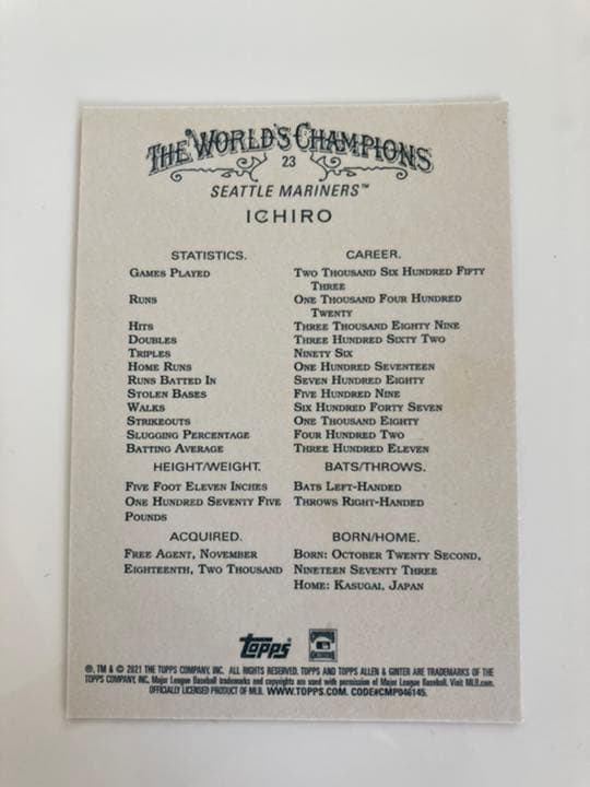 topps 2021 イチロー