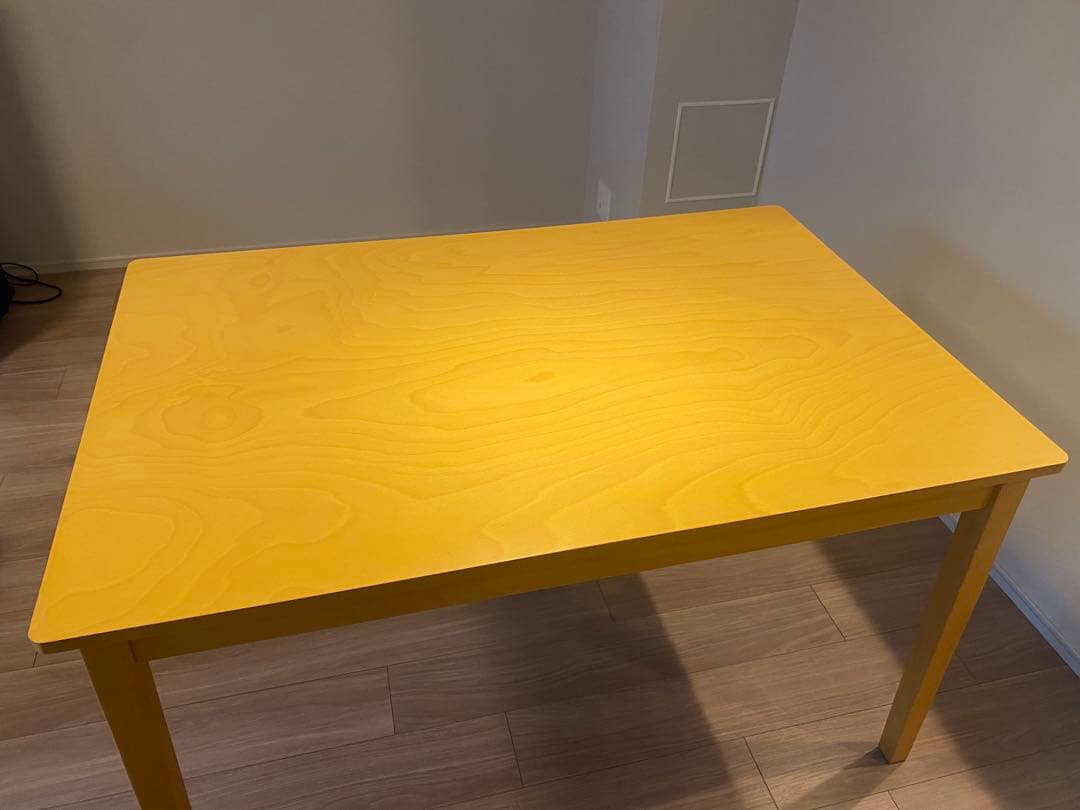 【最終価格】イエロー 木製 ダイニングテーブル