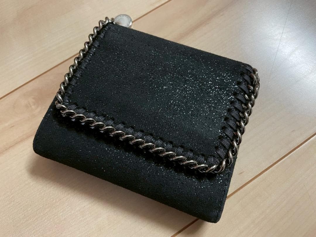 ステラマッカートニー　三つ折り財布　財布 ウォレット コンパクト　ファラベラ　黒