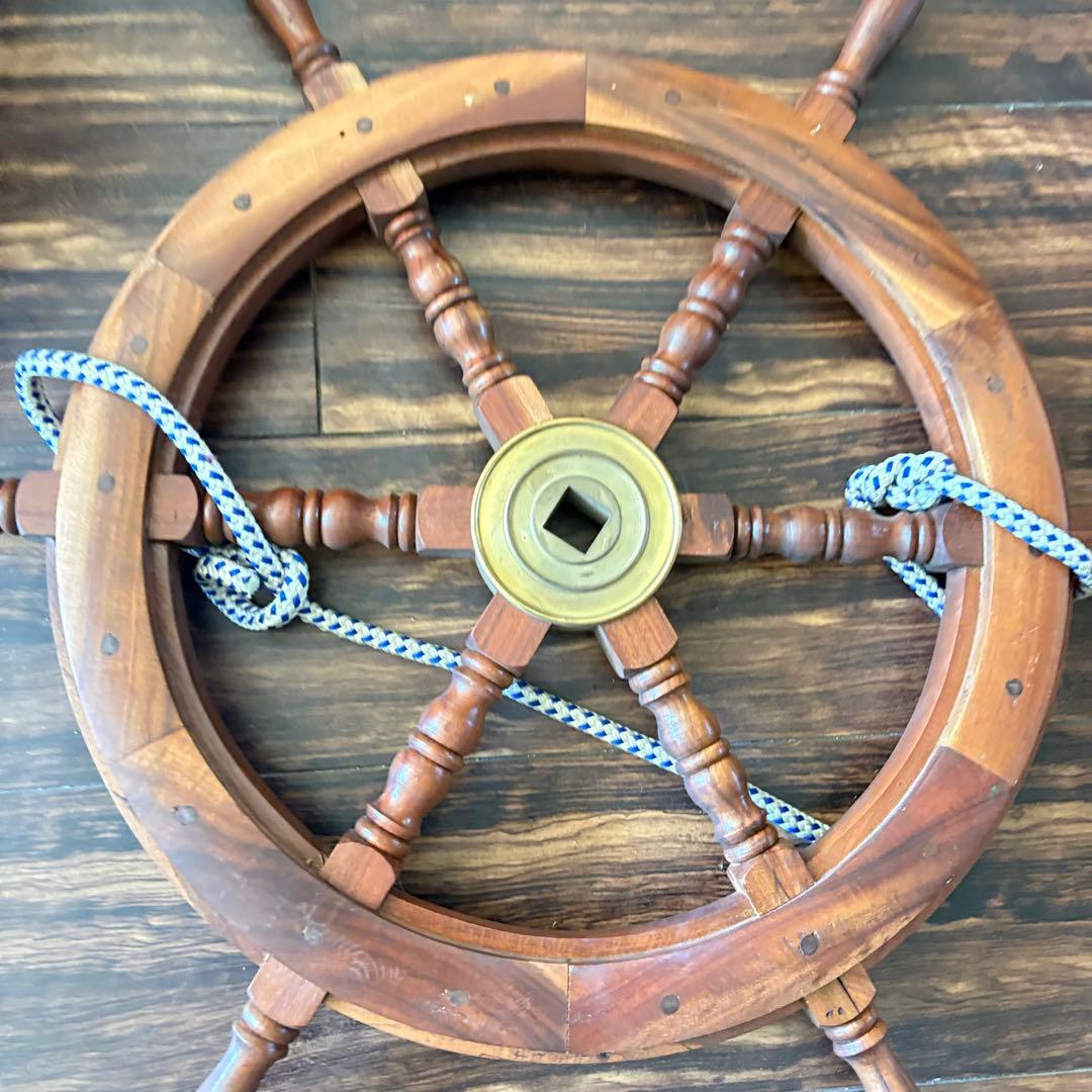 日本郵船株式会社 船舵 木製 ハンドル 操舵輪 インテリア 壁掛け ディスプレイ