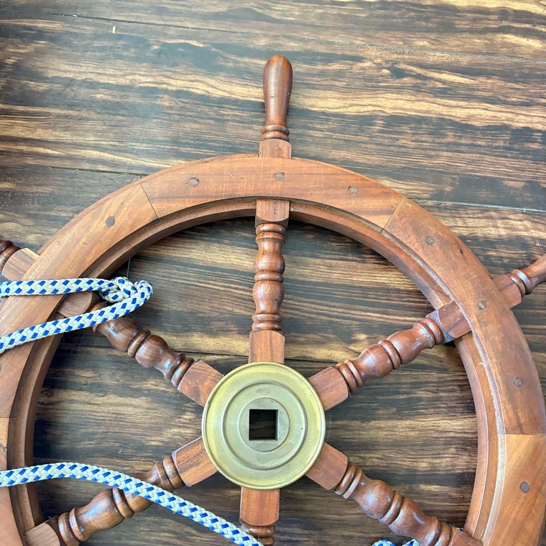日本郵船株式会社 船舵 木製 ハンドル 操舵輪 インテリア 壁掛け ディスプレイ