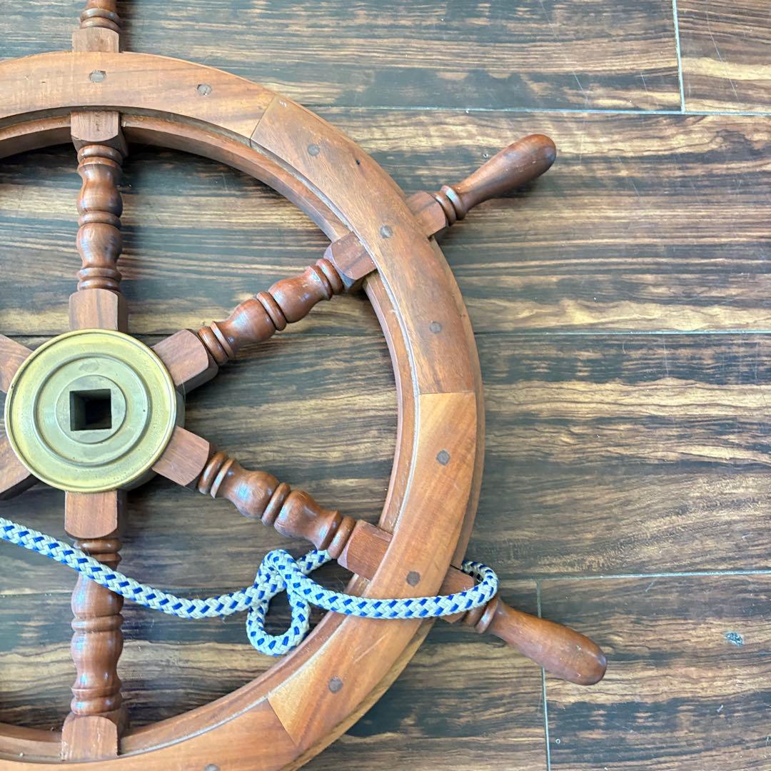 日本郵船株式会社 船舵 木製 ハンドル 操舵輪 インテリア 壁掛け ディスプレイ