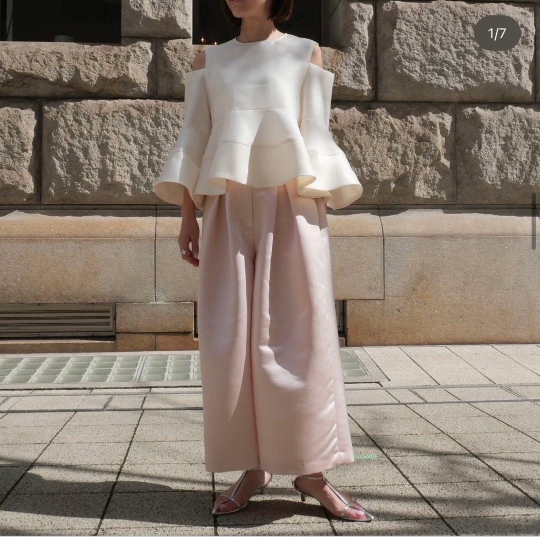 Heve 新品サテンフレアガウチョPT　36ピーチ