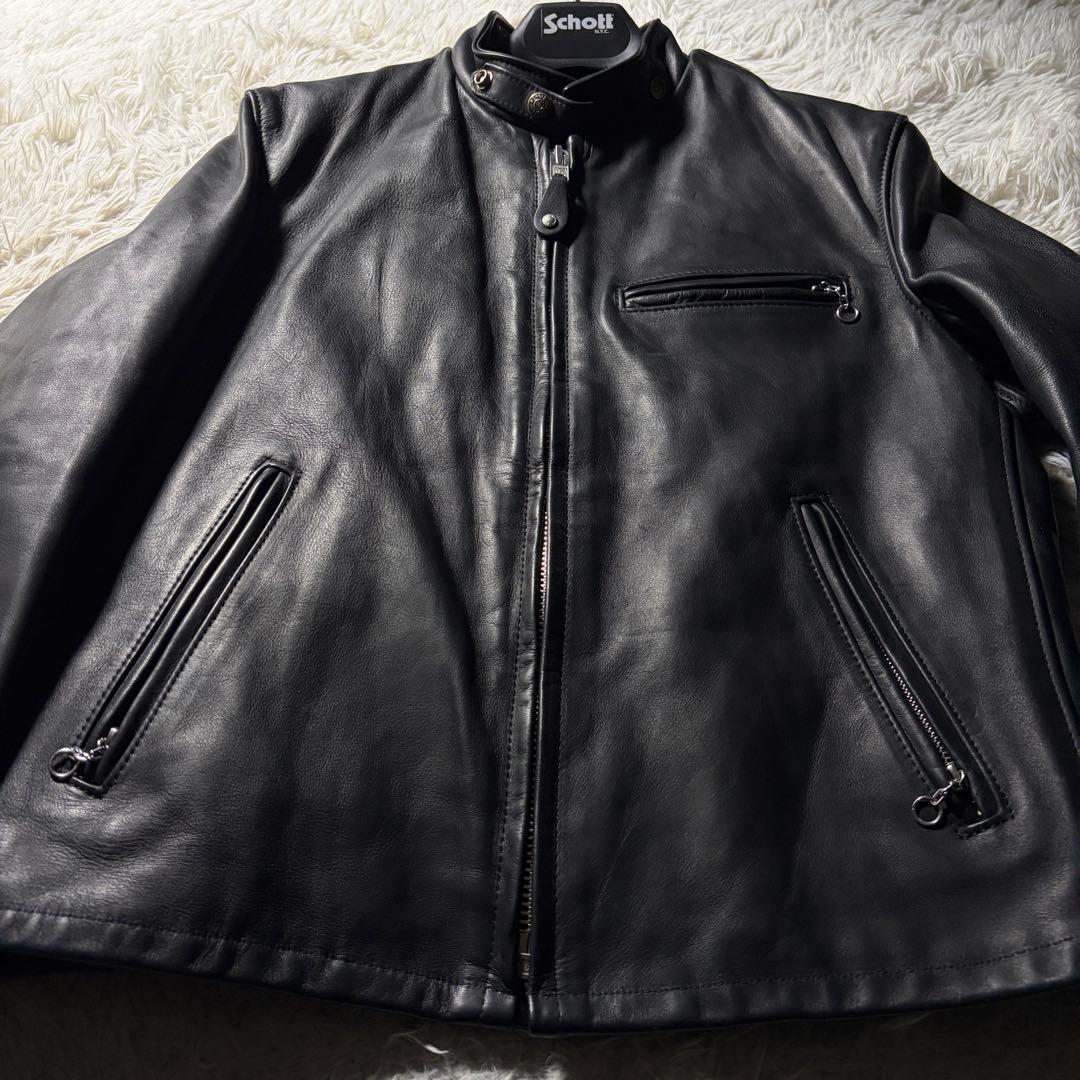 美品/希少モデル■schott ライダースジャケット 141 本革　黒　38