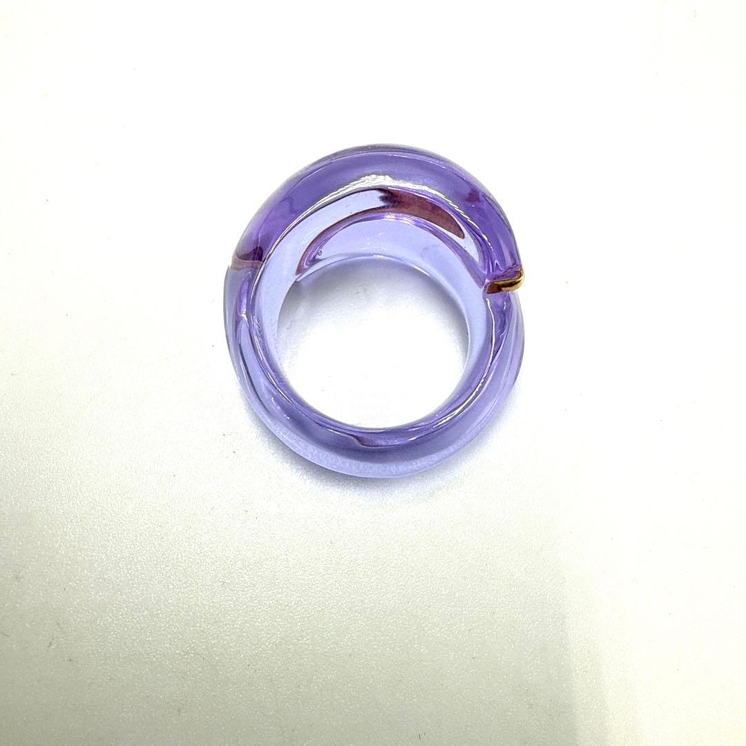 Baccarat バカラ 750 クリスタルガラス コキアージュ リング