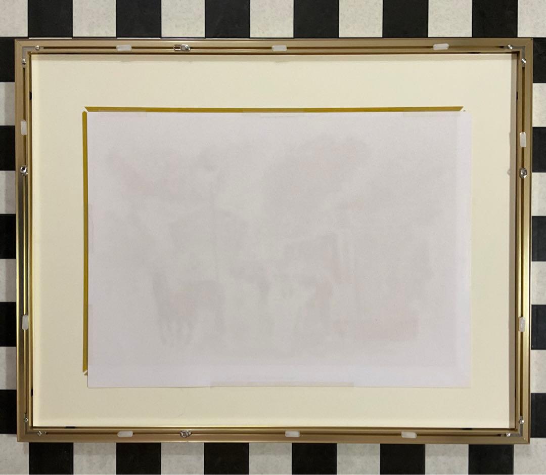 絵画.額縁.版画.リトグラフ.ウルバン・ウシェ.パリの街角,フランス.新品未使用