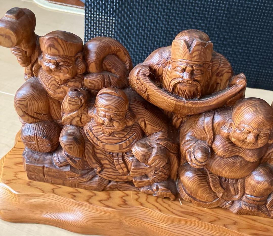 木製 七福神 彫刻 約50cm