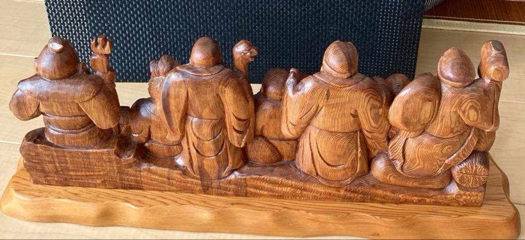 木製 七福神 彫刻 約50cm