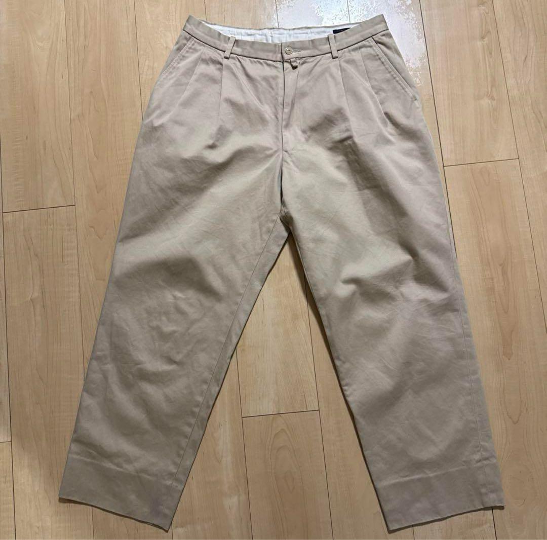 Beams 別注 Comoli 2タック ワイドテーパード チノパン パンツ