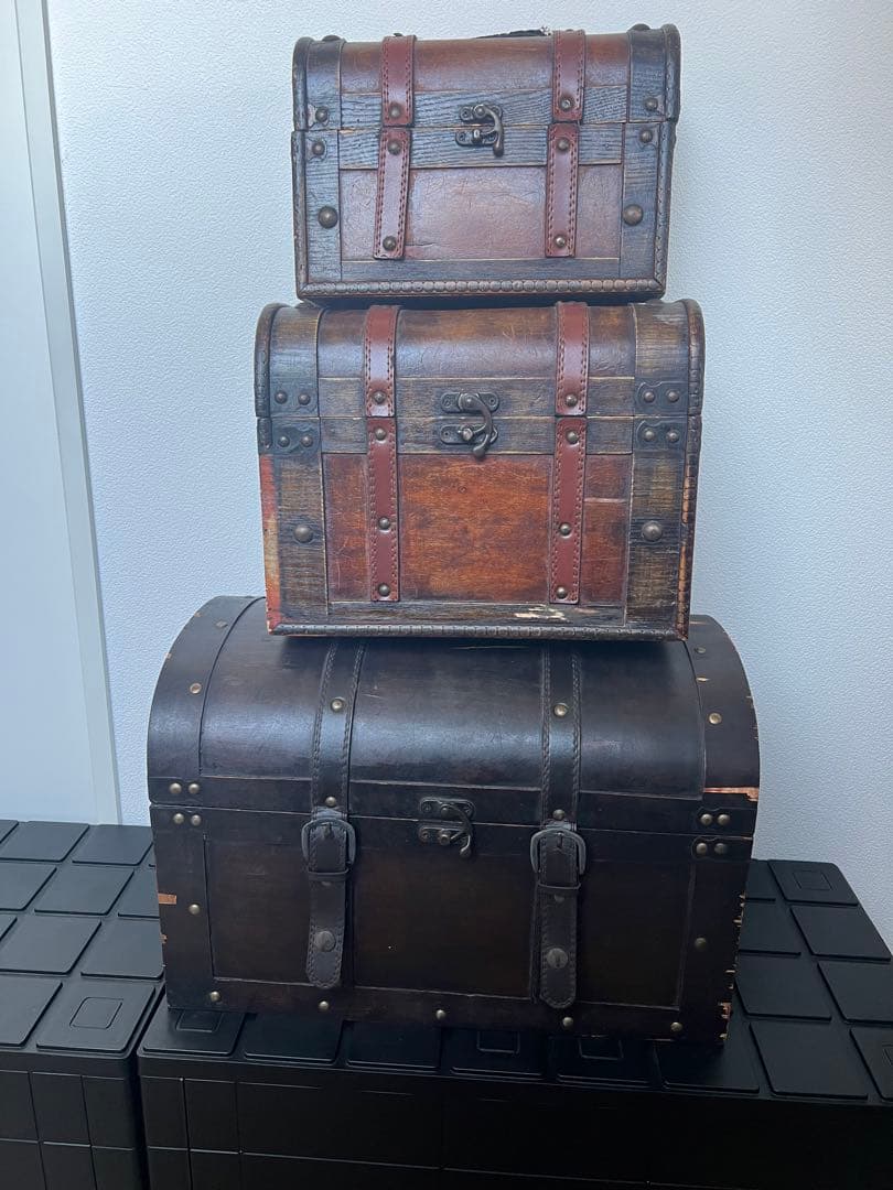 アンティーク　木箱　宝箱 3点セット