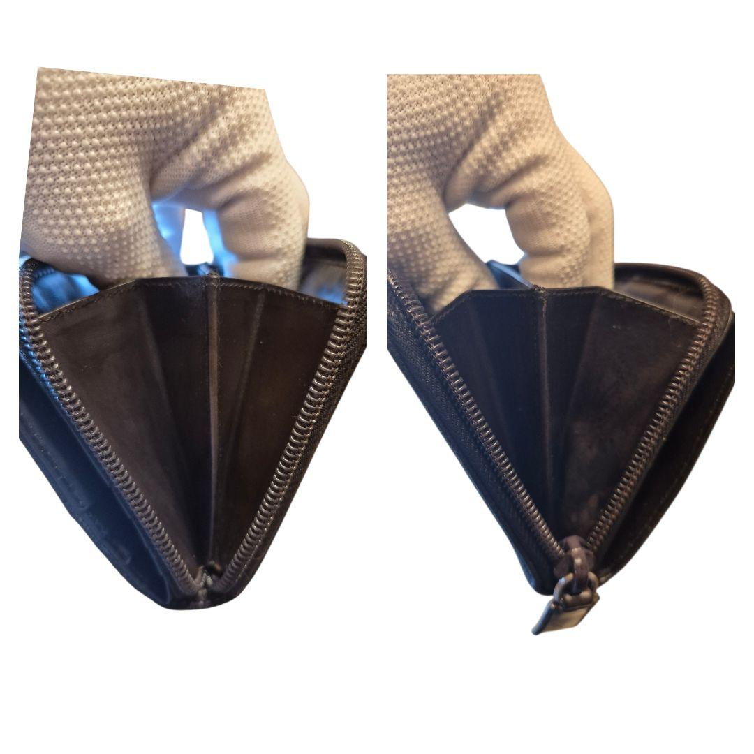 ＰＲＡＤＡ　プラダ　二つ折り財布　三角プレート　キャンパスレザー　ブラック