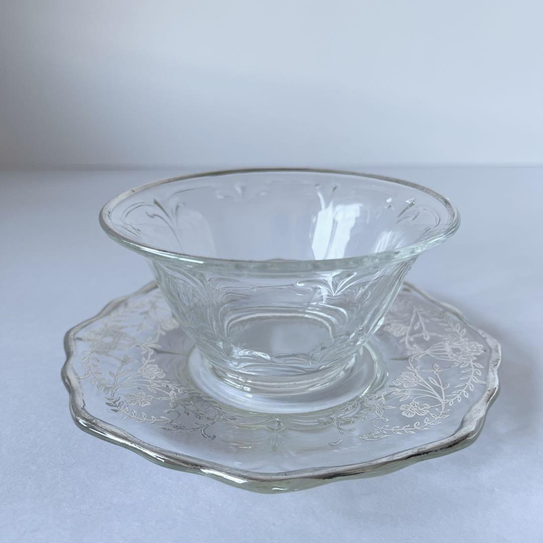 シルバーオーバーレイ　ソースボウルとソーサー セット　アメリカ　アンティーク