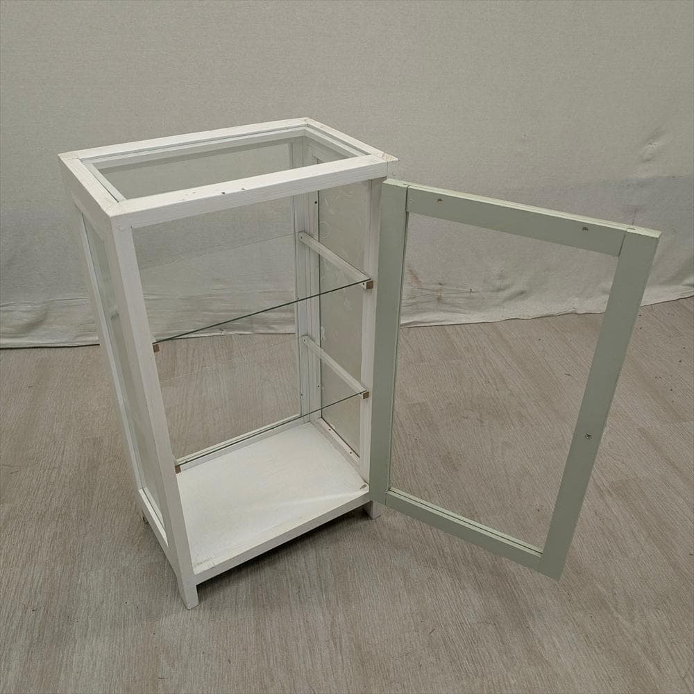 展示品　レトロガラス　シャビー　ハンドメイド　キャビネット　飾り棚　フレンチ　D