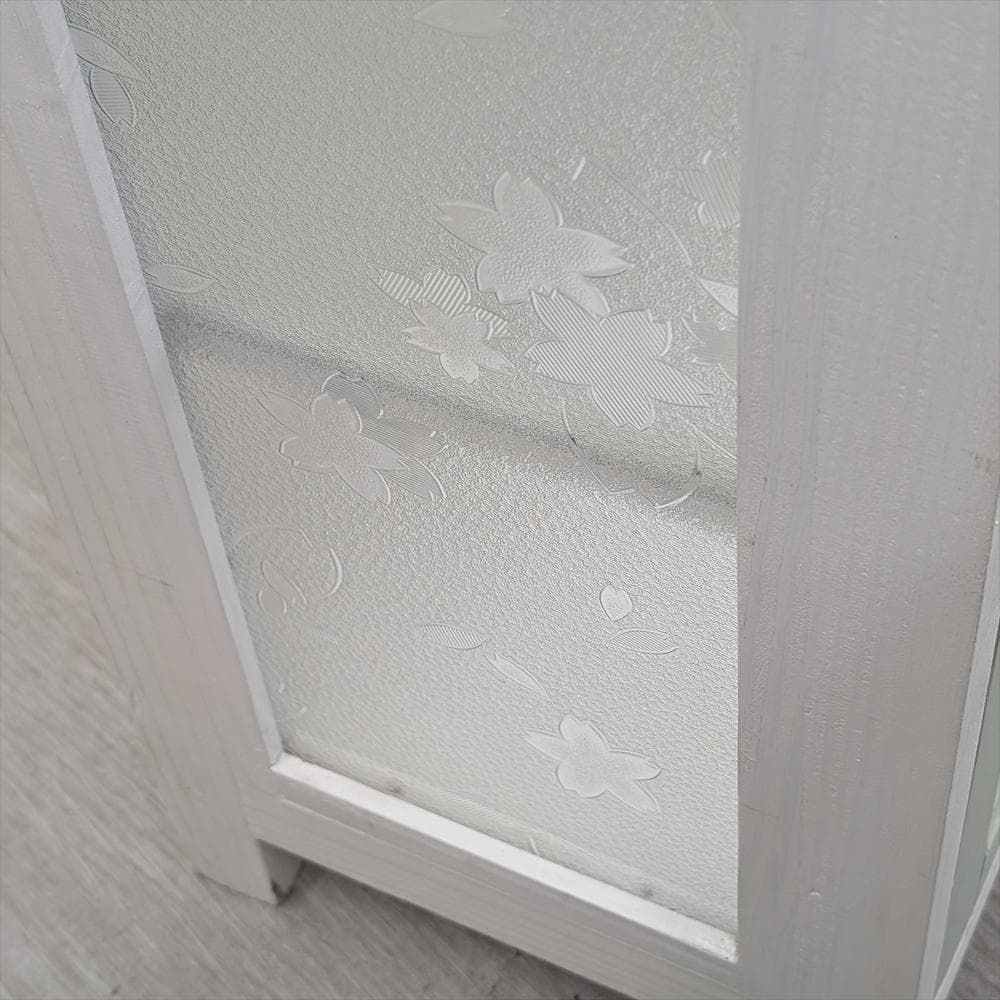 展示品　レトロガラス　シャビー　ハンドメイド　キャビネット　飾り棚　フレンチ　D