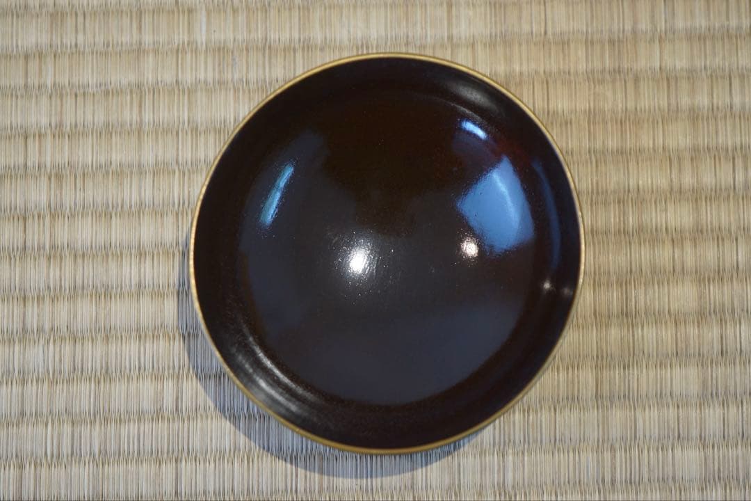 江戸後期 京蒔絵 猟師図蒔絵 波千鳥文 黒漆 吸物椀 2客/ 木製漆器 茶懐石