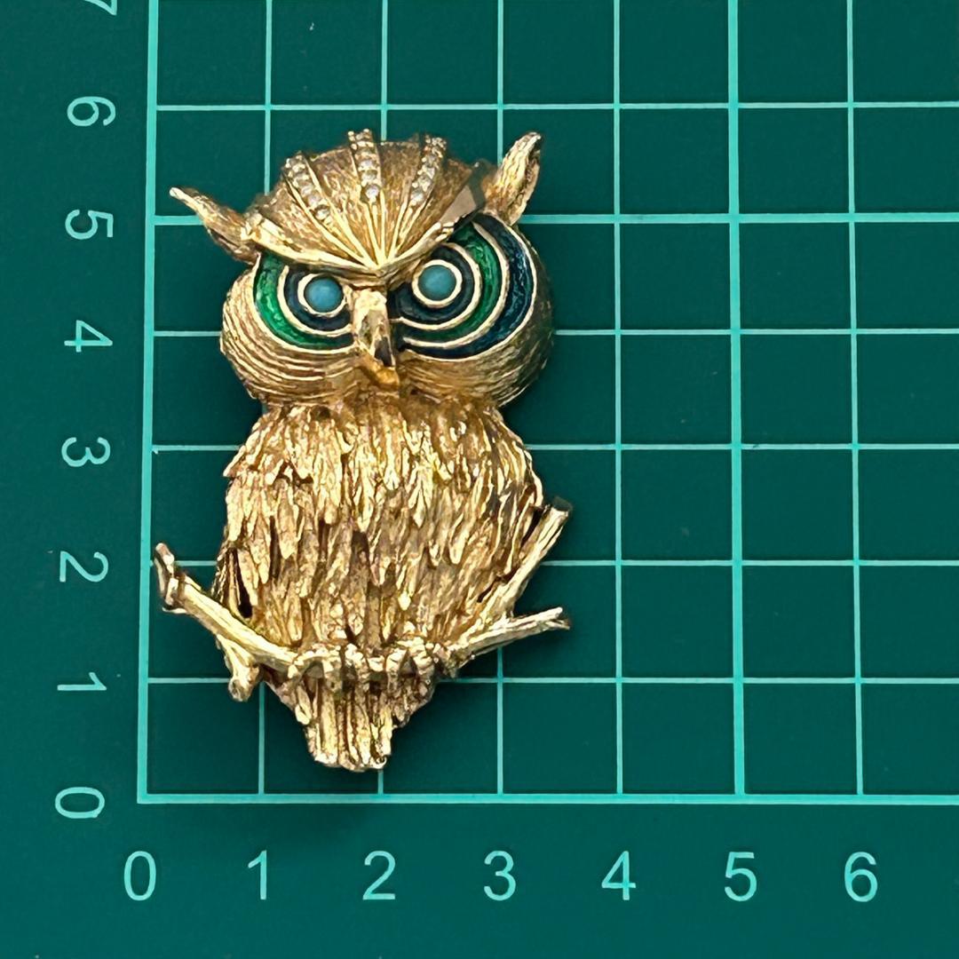 ジ*ン様 Christian Dior ブローチ　フクロウモチーフ　現状品　ヴィ