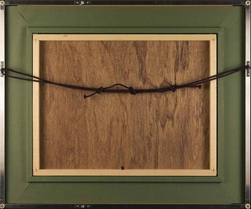 東山魁夷　岩絵具　肉筆『梓川』表サイン(印譜)　鑑定證　P10号　額装　b435