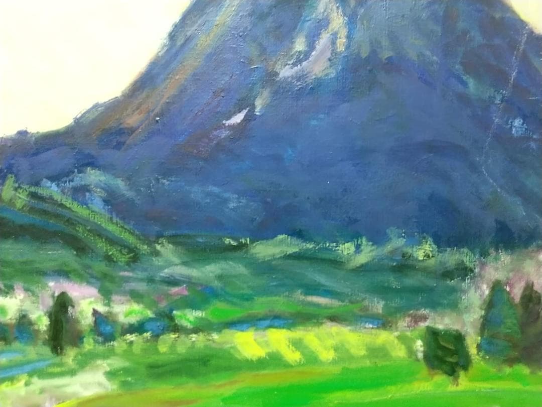 「富士と大沢崩れ」F8 油絵 絵画