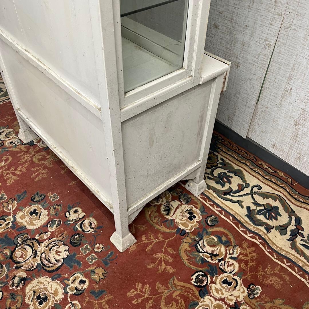 【アンティーク】ドクターキャビネット 医療棚 飾り棚 シャビー ガラス 古家具