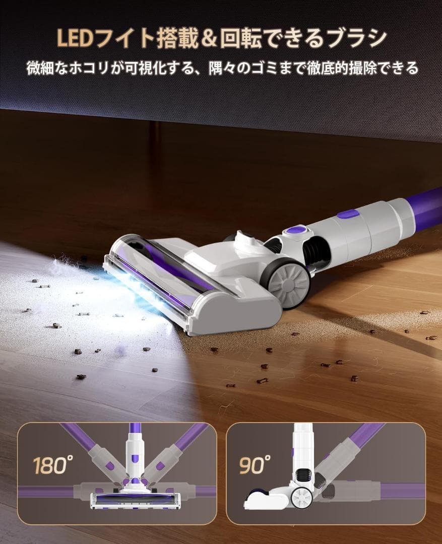 掃除機 コードレス 【2025革新モデル 55000pa強力吸引 60分連続稼働