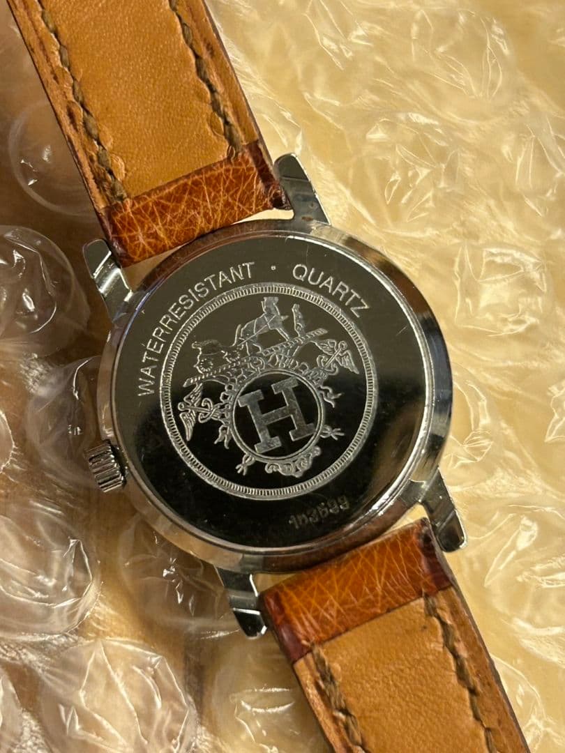 稼働 エルメス セリエ 純正ベルト　ホワイトレディース腕時計 オーストリッチ