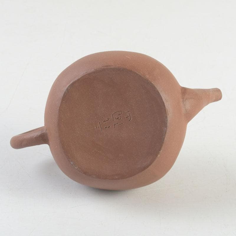 煎茶道具　常滑焼　三代山田陶山製　紫砂　朱泥　急須　共布共箱　V　9568